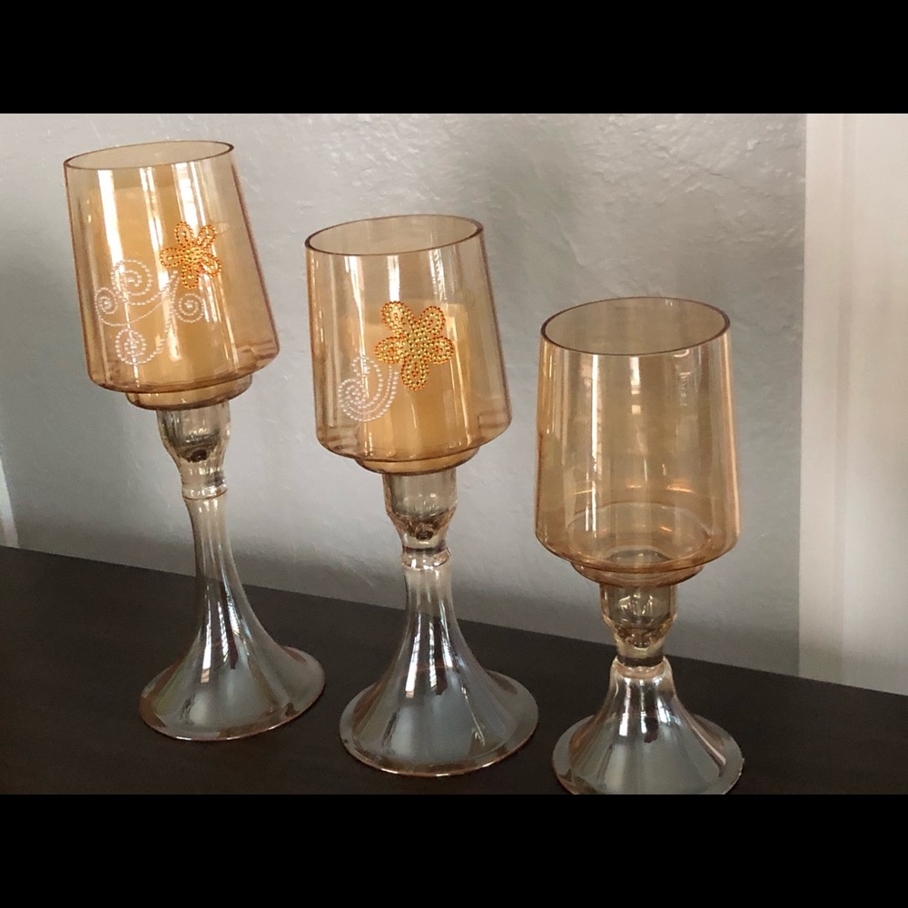 Home interiors Mercury glass candleholders
